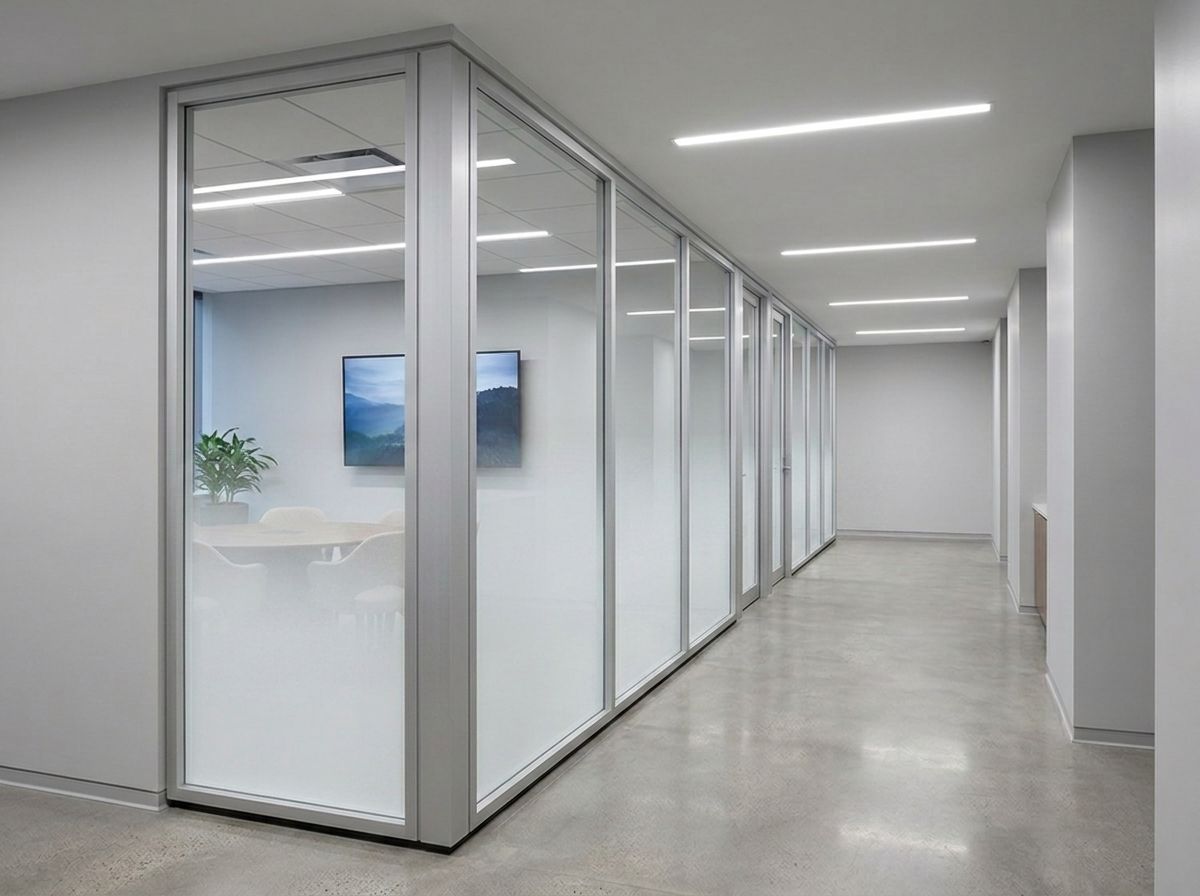 The same partition with a frosted gradient decorative film